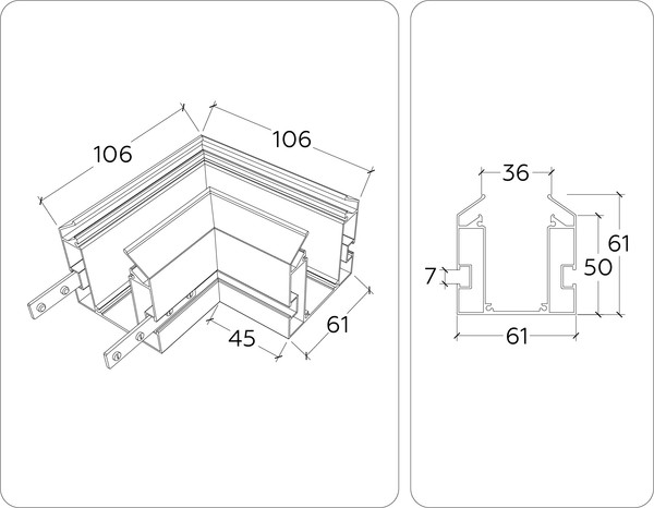 Изображение товара Коннектор для шинопровода Ambrella Magnetic GL1043 BK (черный)