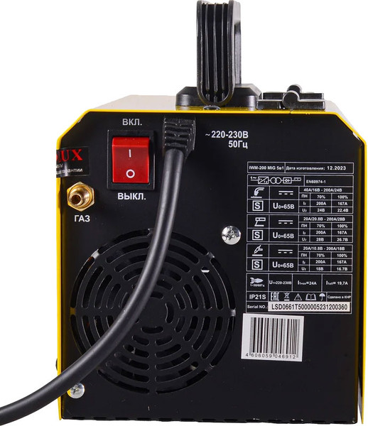 Изображение товара Полуавтомат сварочный EUROLUX IWM-200 MIG 5в1 / 65/180