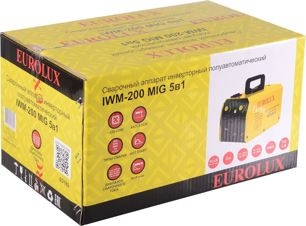Изображение товара Полуавтомат сварочный EUROLUX IWM-200 MIG 5в1 / 65/180