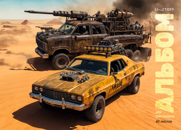 Изображение товара Альбом для рисования Listoff Яростная гонка / АС402640