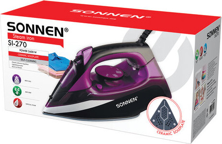 Изображение товара Утюг Sonnen SI-270 / 455280 (черный/фиолетовый)
