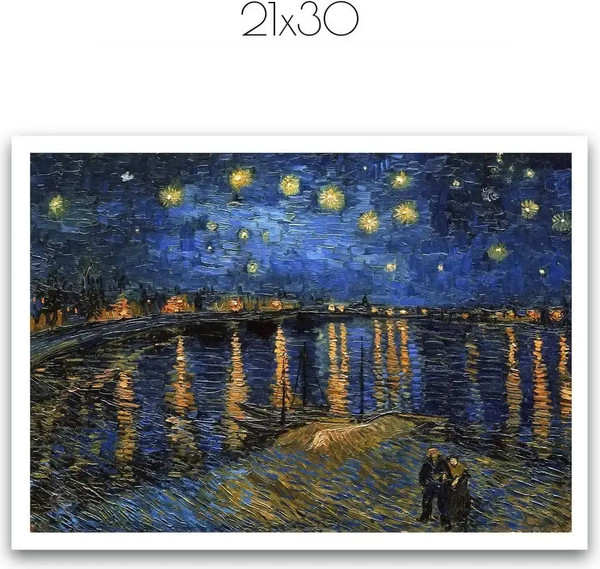 Изображение товара Постер Citydecor Звездная ночь над Роной. Винсент ван Гог (21x30)