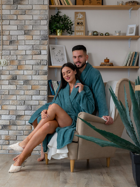 Изображение товара Халат Minteks Махровый ТВ03-3 (р.48, изумрудный)