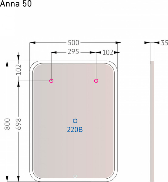 Изображение товара Зеркало Alavann Anna 50 (с подсветкой)