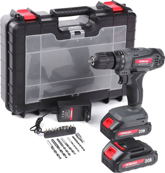 Изображение товара Аккумуляторная дрель-шуруповерт Победа ДА-20/2 Ли-М