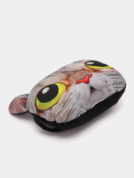 Изображение товара Подушка для автомобиля MATEX Animals. Кот желтые глаза / 26-969 (серый/желтый)