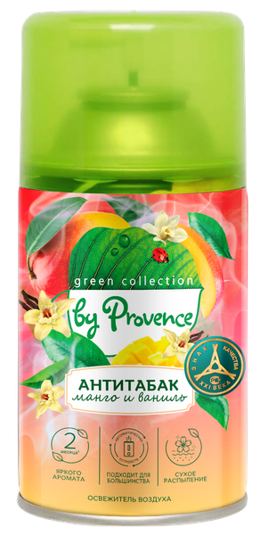 Изображение товара Сменный блок для освежителя воздуха Green Collection by Provence Антитабак Манго и ваниль (250мл)