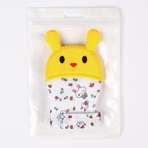 Изображение товара Прорезыватель для зубов Крошка Я Рукавичка. Зайка / 10138084 (красный/желтый)