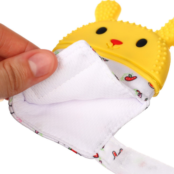 Изображение товара Прорезыватель для зубов Крошка Я Рукавичка. Зайка / 10138084 (красный/желтый)