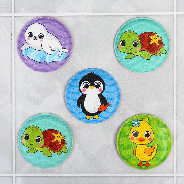 Изображение товара Набор стикеров для ванной Крошка Я Забавные животные / 9555615 (12шт)