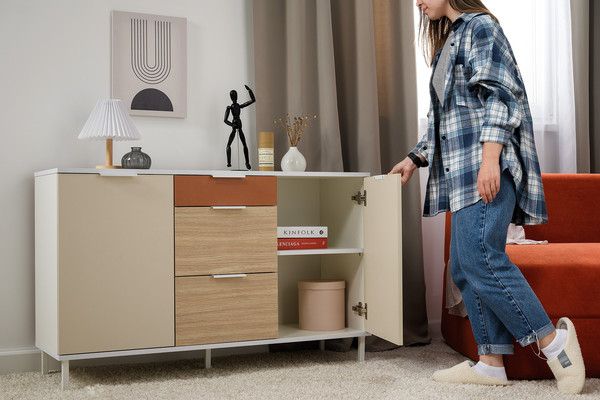 Изображение товара Тумба Mobi Марвэл 16.234.02 (белый PE шагрень/сатин 7045 SU/плэйн/безмолвная пустыня К514 SU)