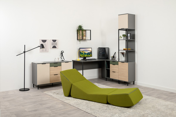 Изображение товара Тумба Mobi Марвэл 16.234.02 (темно-серый U2601/сатин 7045 SU/плэйн/дымчатый зеленый K521)