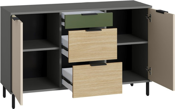 Изображение товара Тумба Mobi Марвэл 16.234.02 (темно-серый U2601/сатин 7045 SU/плэйн/дымчатый зеленый K521)