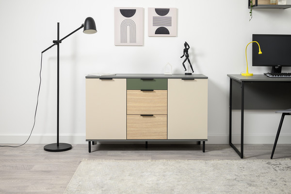 Изображение товара Тумба Mobi Марвэл 16.234.02 (темно-серый U2601/сатин 7045 SU/плэйн/дымчатый зеленый K521)