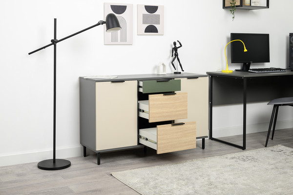 Изображение товара Тумба Mobi Марвэл 16.234.02 (темно-серый U2601/сатин 7045 SU/плэйн/дымчатый зеленый K521)