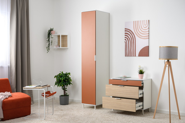 Изображение товара Комод Mobi Марвэл 16.234.03 (белый PE шагрень/плэйн/безмолвная пустыня К514 SU)