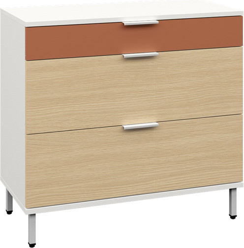 Изображение товара Комод Mobi Марвэл 16.234.03 (белый PE шагрень/плэйн/безмолвная пустыня К514 SU)