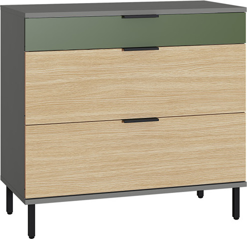 Изображение товара Комод Mobi Марвэл 16.234.03 (темно-серый U2601/плэйн/дымчатый зеленый K521)