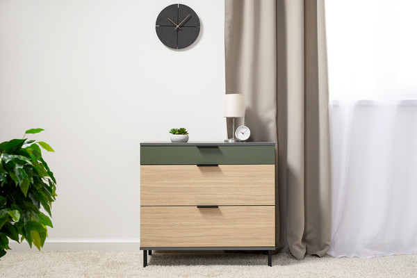 Изображение товара Комод Mobi Марвэл 16.234.03 (темно-серый U2601/плэйн/дымчатый зеленый K521)