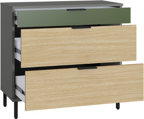 Изображение товара Комод Mobi Марвэл 16.234.03 (темно-серый U2601/плэйн/дымчатый зеленый K521)