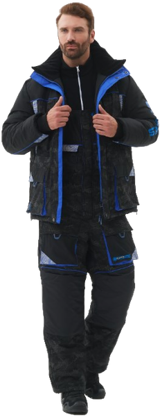 Изображение товара Костюм для охоты и рыбалки Huntsman Elbrus Reflect -45°C / 29017 (р.44-46/170-176, черный)