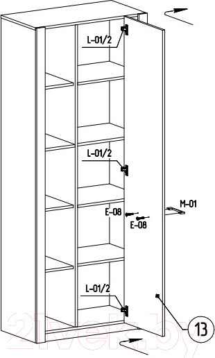 Изображение товара Шкаф MySTAR Вирджиния 100.1799 (бонифаций)