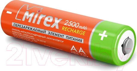 Изображение товара Комплект аккумуляторов Mirex HR6 2500mAh / HR6-25-E4 (4шт)