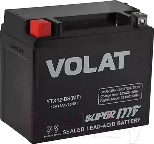 Изображение товара Мотоаккумулятор VOLAT YTX12-BS MF L+ (12 А/ч)