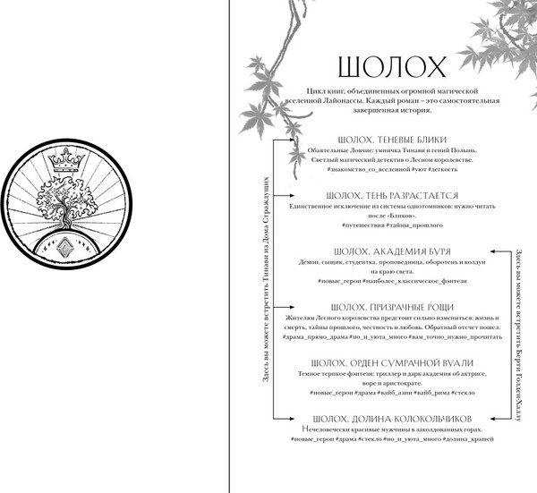 Изображение товара Книга Черным-бело Шолох. Витражи лесной столицы твердая обложка (Крейн Антонина)