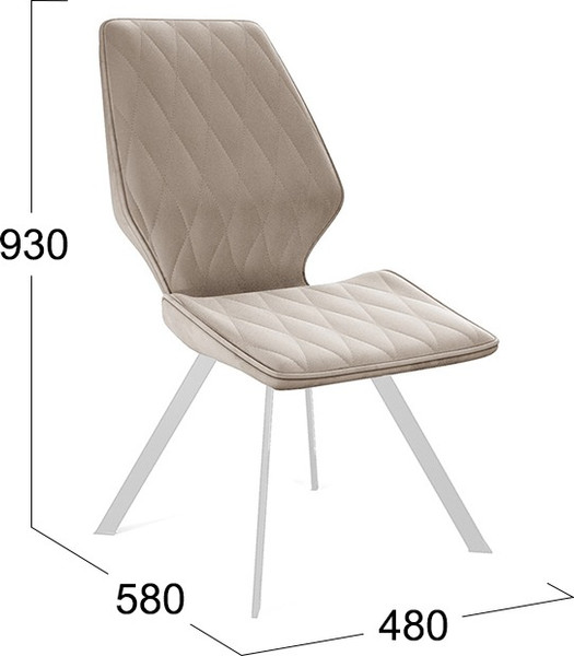 Изображение товара Стул ТриЯ Матэо (белый муар/микровелюр Brendy Creame)