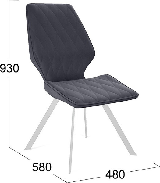 Изображение товара Стул ТриЯ Матэо (белый муар/микровелюр Brendy Graphite)