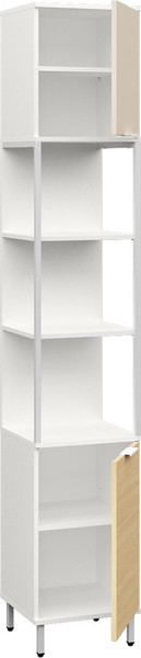 Изображение товара Стеллаж Mobi Марвэл 16.426 (белый PE шагрень/сатин 7045 SU/плэйн)