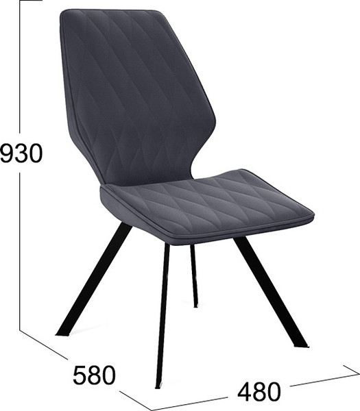 Изображение товара Стул ТриЯ Матэо (черный муар/микровелюр Brendy Graphite)