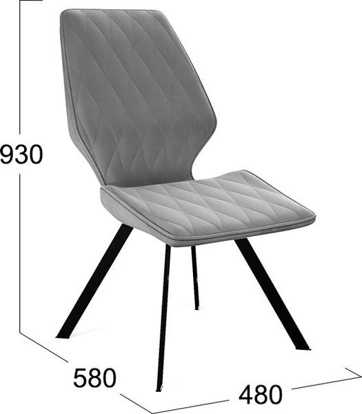 Изображение товара Стул ТриЯ Матэо (черный муар/микровелюр Brendy Grey)