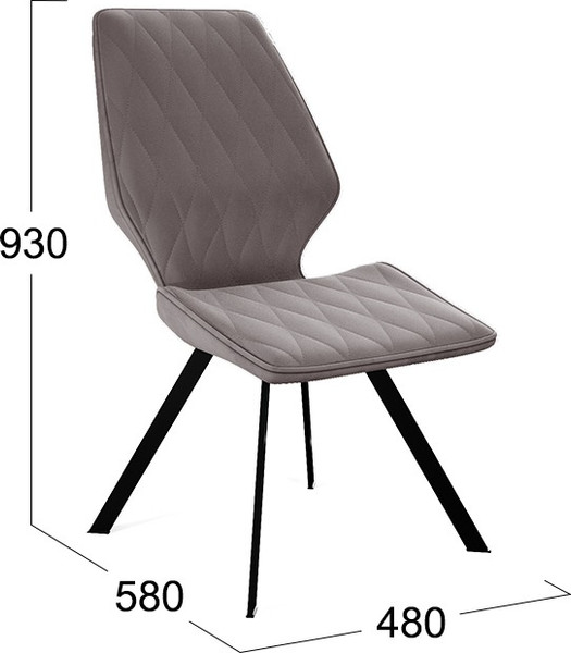 Изображение товара Стул ТриЯ Матэо (черный муар/микровелюр Brendy Latte)