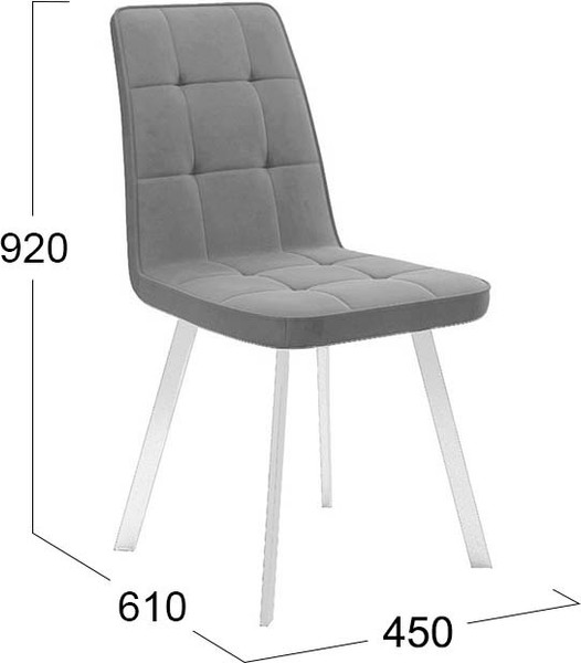 Изображение товара Стул ТриЯ Рони (белый муар/микровелюр Brendy Grey)