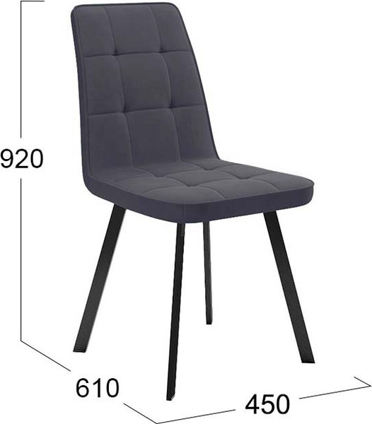 Изображение товара Стул ТриЯ Рони (черный муар/микровелюр Brendy Graphite)