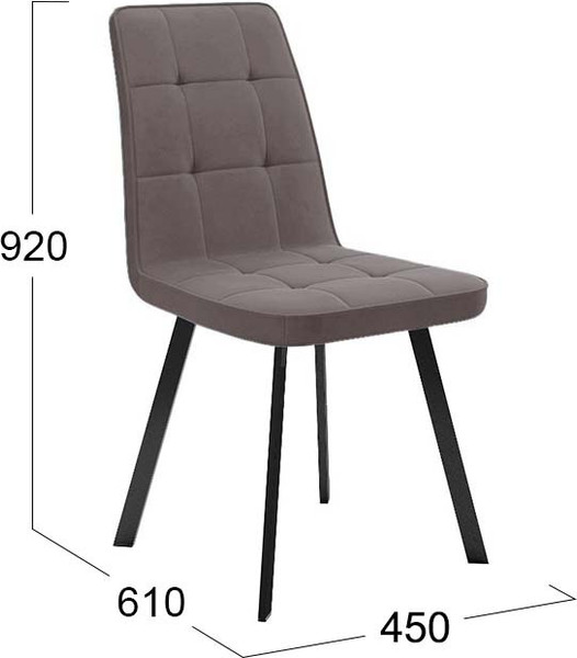 Изображение товара Стул ТриЯ Рони (черный муар/микровелюр Brendy Latte)