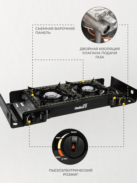 Изображение товара Плита туристическая Helios HS-BDZ-2X155