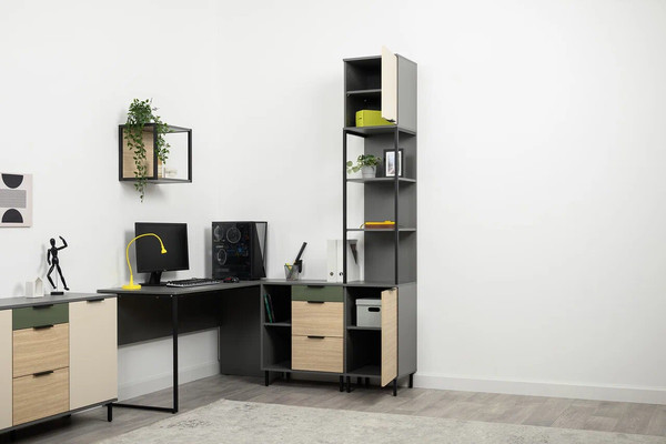 Изображение товара Стеллаж Mobi Марвэл 16.426 (темно-серый U2601/сатин 7045 SU/плэйн)