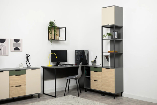 Изображение товара Стеллаж Mobi Марвэл 16.426 (темно-серый U2601/сатин 7045 SU/плэйн)