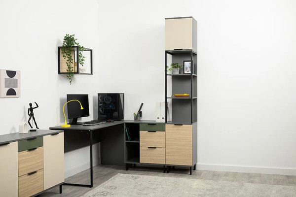 Изображение товара Стеллаж Mobi Марвэл 16.426 (темно-серый U2601/сатин 7045 SU/плэйн)