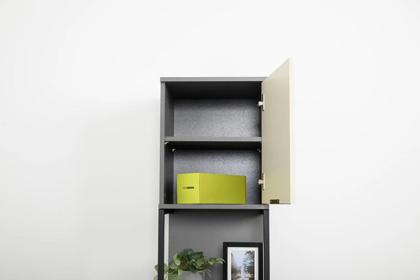 Изображение товара Стеллаж Mobi Марвэл 16.426 (темно-серый U2601/сатин 7045 SU/плэйн)