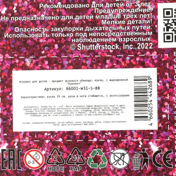 Изображение товара Кукла с аксессуарами Карапуз София / 66001-W31-S-BB