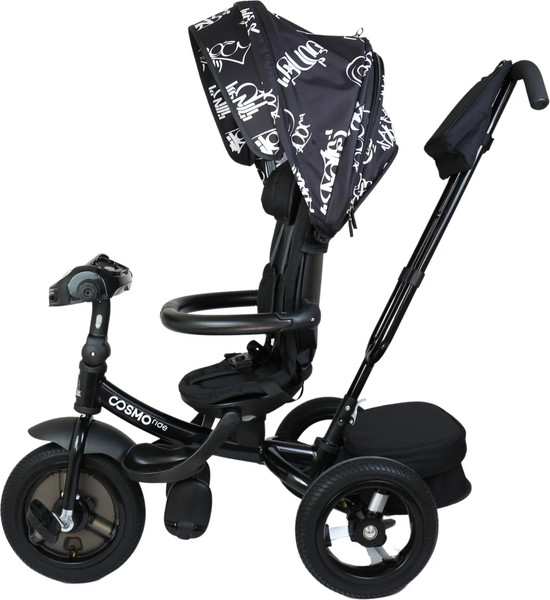 Изображение товара Трехколесный велосипед с ручкой CosmoRide LX-01ED (черный)