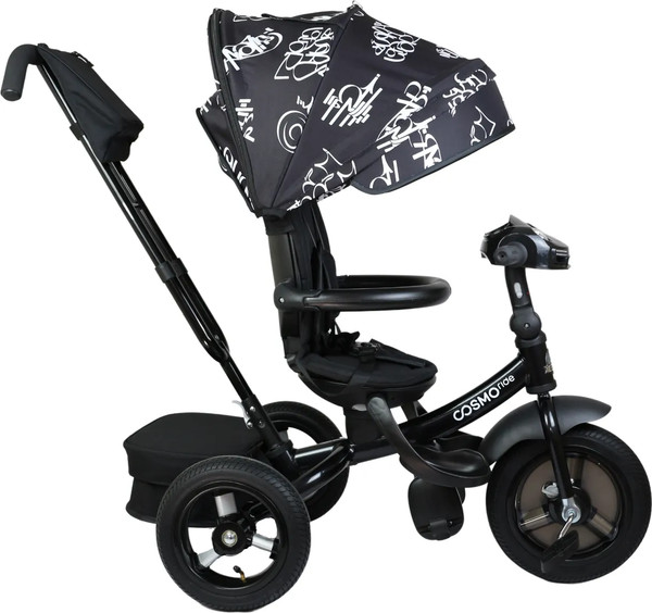 Изображение товара Трехколесный велосипед с ручкой CosmoRide LX-01ED (черный)