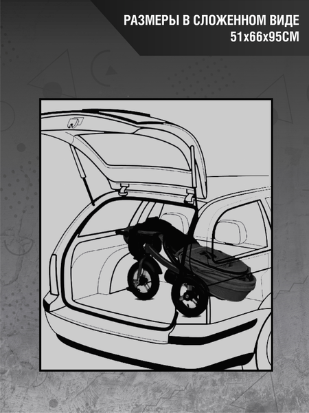 Изображение товара Трехколесный велосипед с ручкой CosmoRide LX-01ED (черный)