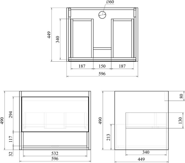 Изображение товара Тумба под умывальник Toppus Batiste 60 / 9711.023