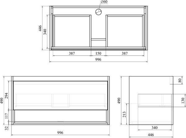 Изображение товара Тумба под умывальник Toppus Batiste 100 / 9711.024