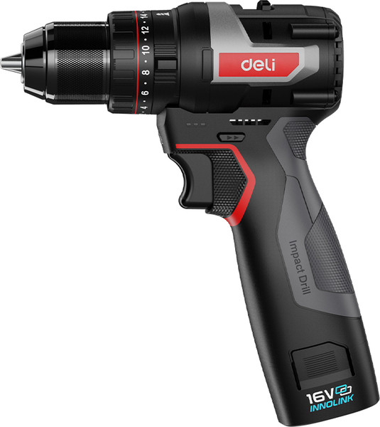 Изображение товара Профессиональная дрель-шуруповерт Deli RS EDE-CZ16-1D2 (16В, 45Нм, 2 АКБ 2Ач, сумка)